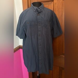 40 Grit Duluth Trading Men's Blue Striped Shirt XL